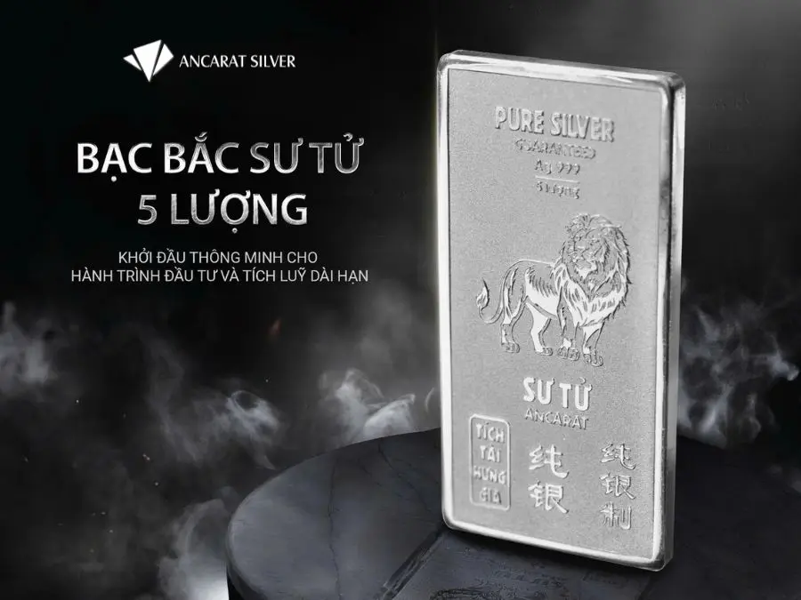 Bạc miếng Sư tử khởi đầu thông minh cho hành trình đầu tư và tích luỹ dài hạn Bạc Miếng Bắc Sư Tử 5 Lượng
