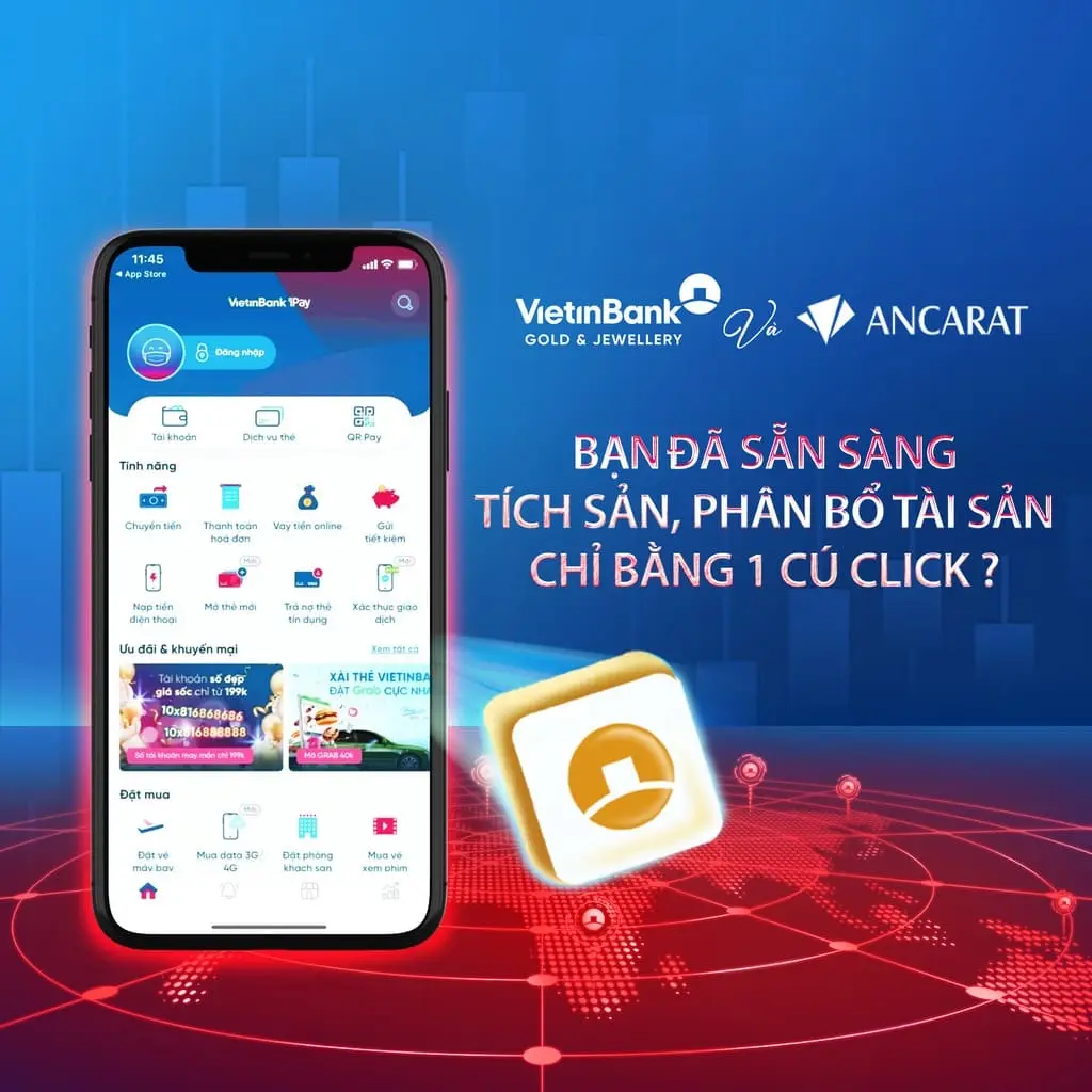 Giao diện mua Bạc Ancarat an toàn, minh bạch tích hợp ngay trên ứng dụng BIDV VietinBank iPay. Giao diện mua Bạc Ancarat an toàn, minh bạch tích hợp ngay trên ứng dụng VietinBank iPay.