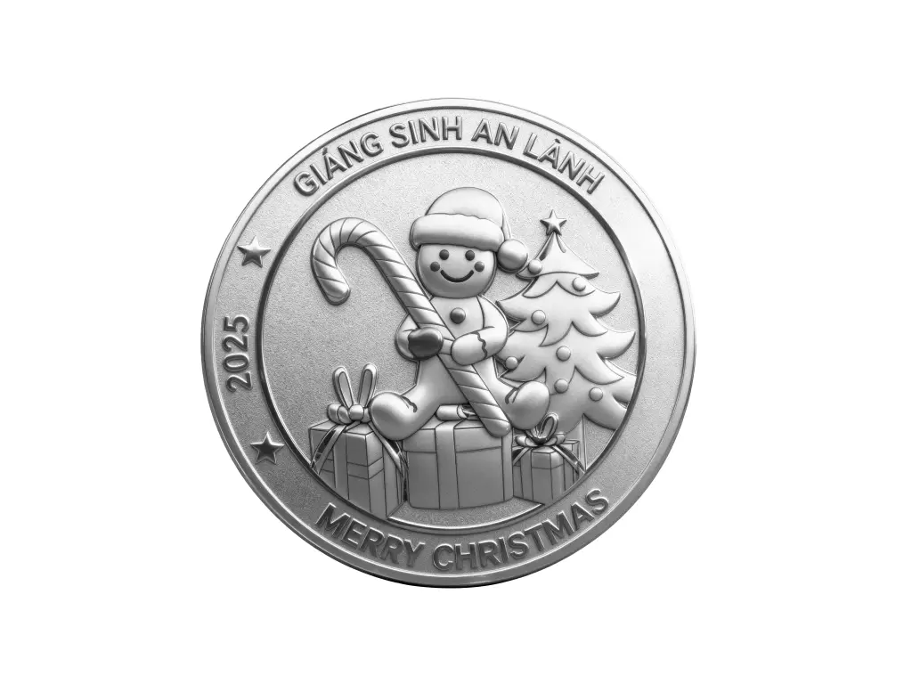Xu bạc Noel Cậu Bé Bánh Gừng 1 Lượng .999 (bản không màu)